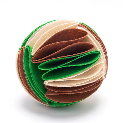 Foldable Dog Snuffle Ball in various colors for pet training and feeding
