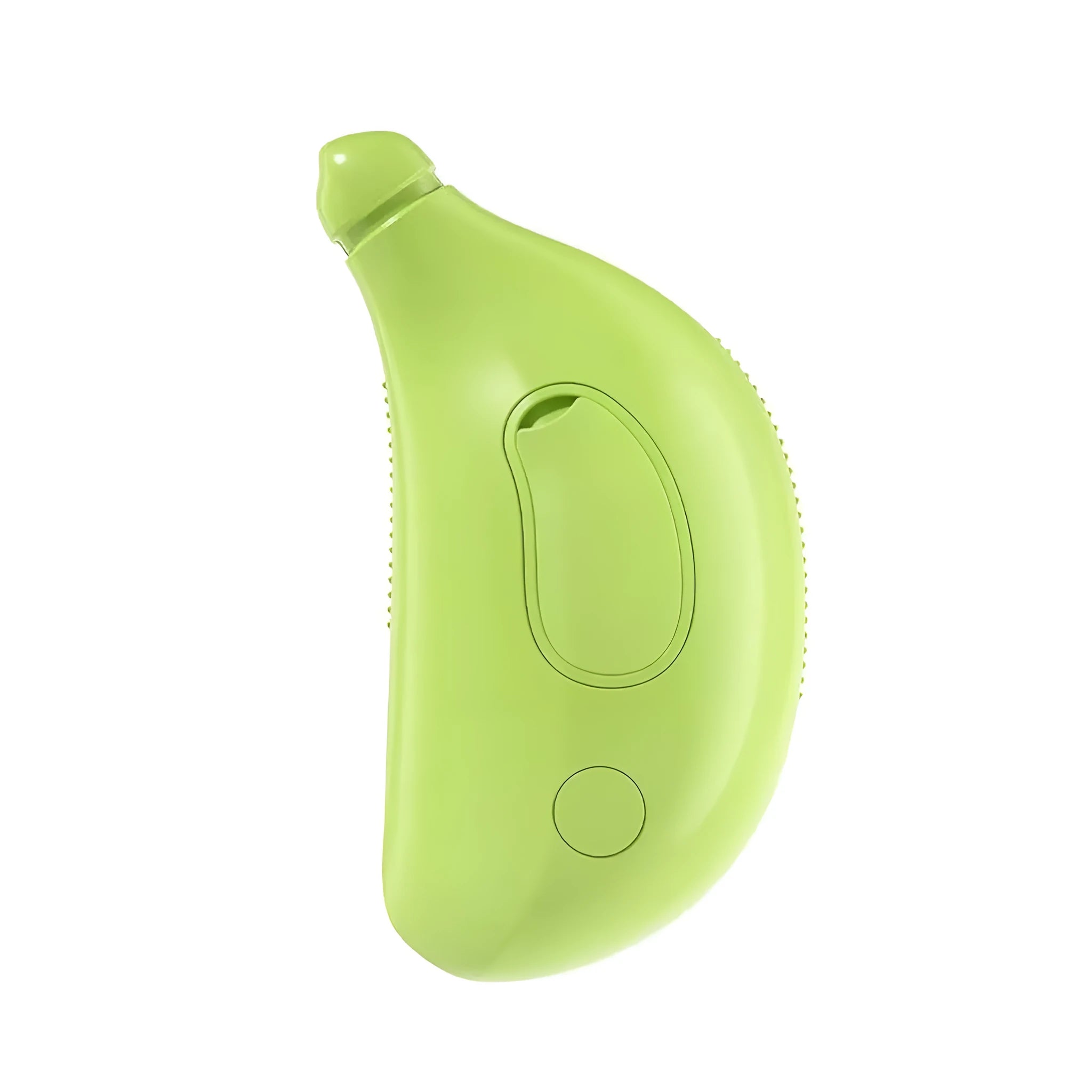 Green and yellow rechargeable cat steam brush with massage function and silicone teeth