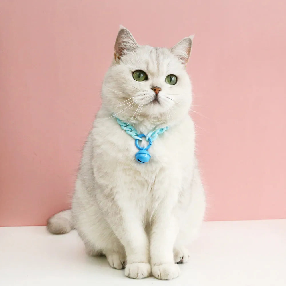 Adjustable plastic pet collar in macaron candy colours for cats dogs rabbits with S and M sizing