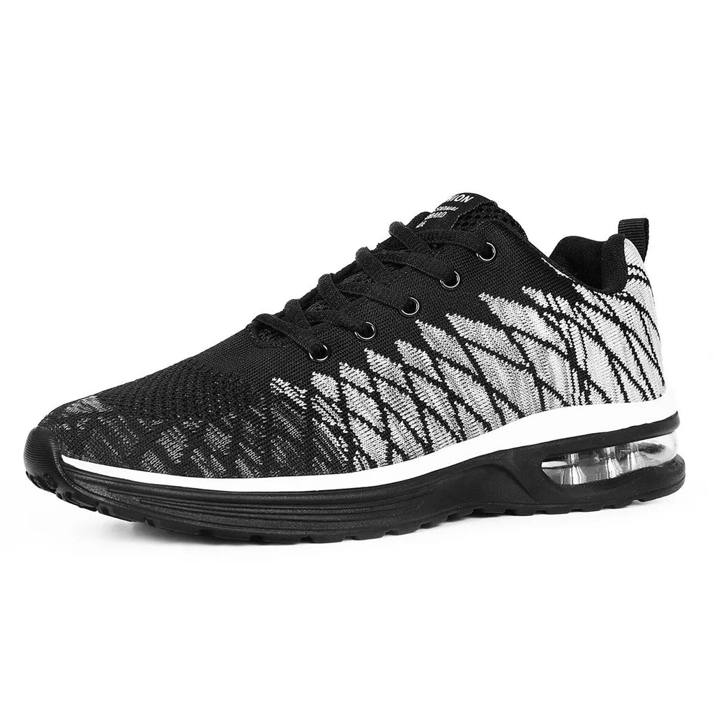 Casual flyknit running shoes in multiple colours with mesh upper and PU sole.