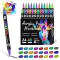 Set of washable double-headed acrylic marker pens with opaque quick-drying colours
