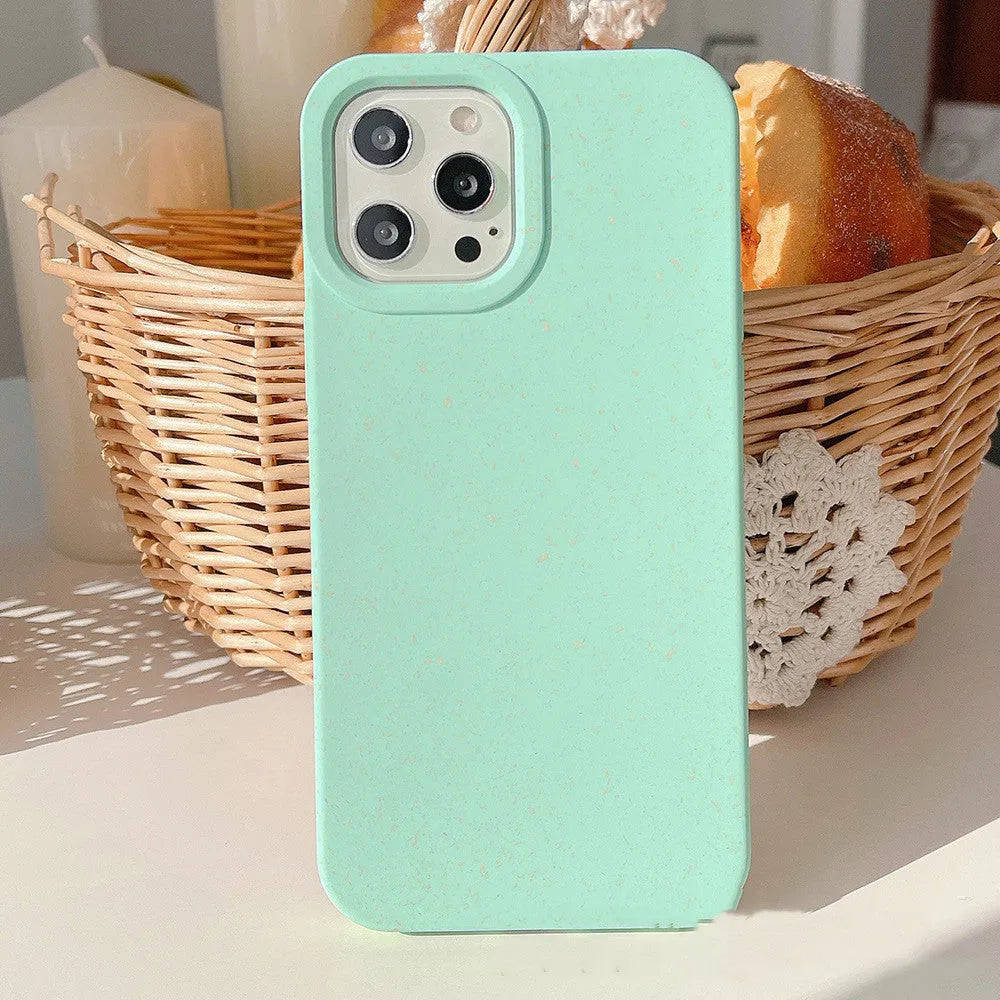 Wheat straw fibre biodegradable rear cover case for iPhone 14 Pro Max in multiple colours.