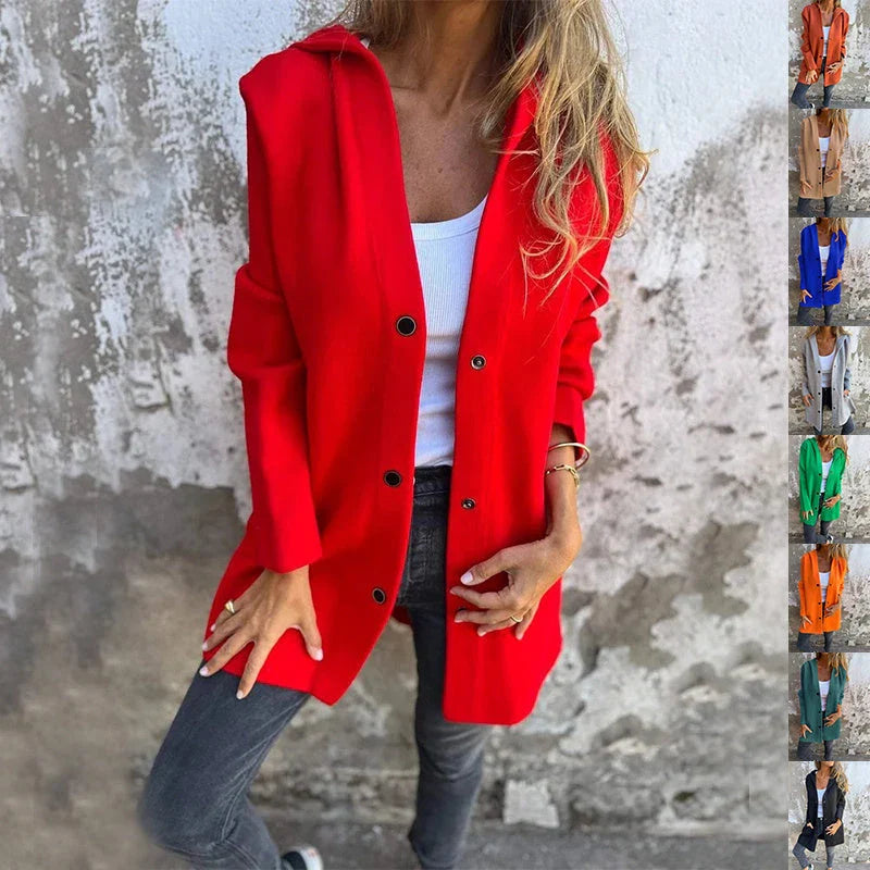 A cozy, hooded cardigan jacket in a variety of stylish colors and sizes