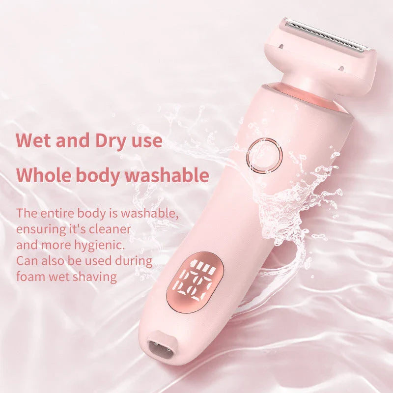 An electric shaver for women with foil and rotating heads for comprehensive hair removal