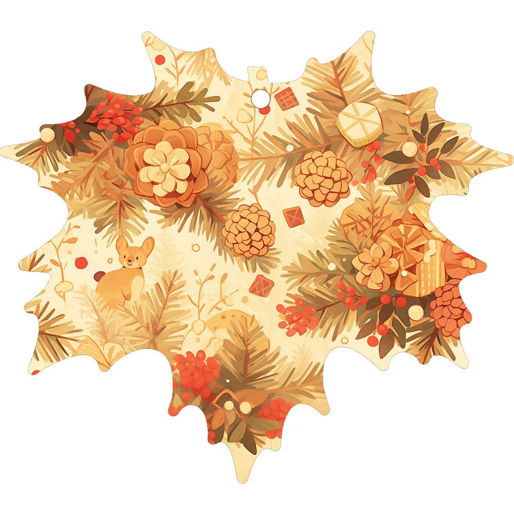 A charming acrylic car-shaped ornament with vibrant colors and a reflective finish, perfect for Christmas decor.