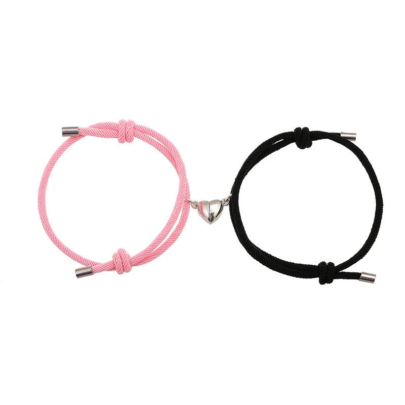 Simple Nylon Love Magnetic Bracelet in various colours, adjustable for 14-26cm wrists