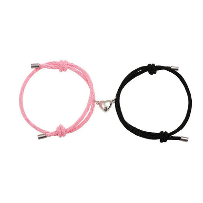 Simple Nylon Love Magnetic Bracelet in various colours, adjustable for 14-26cm wrists