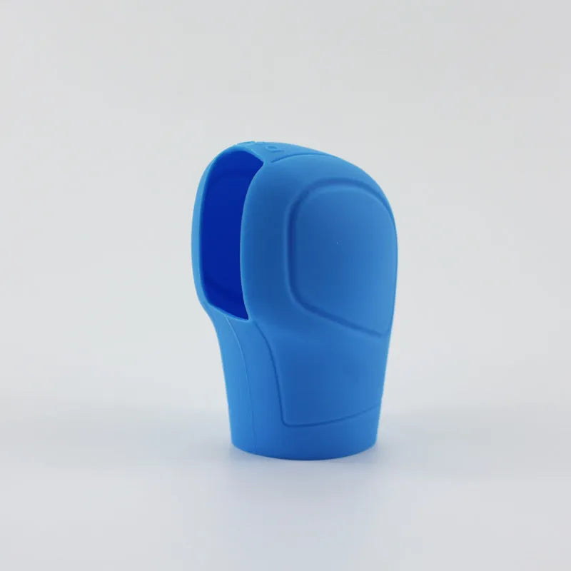 Universal silicone gear wave sleeve for automatic car gear stick, black colour, close-up on gear lever