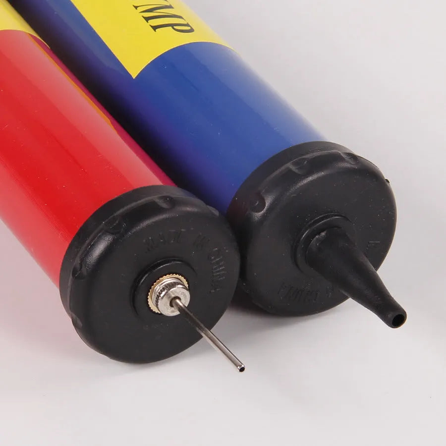 Mixed colour manual plastic pump for inflating sports balls and balloons