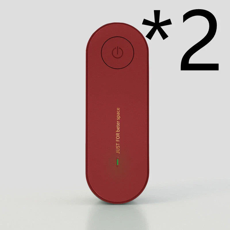 Compact negative ion air purifier in various colors, releasing 5 million ions to purify the air in your home or office