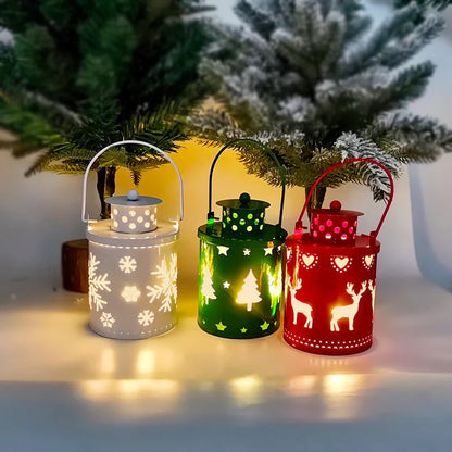 Elegant LED Christmas candle lights in white, green, and red colors with a Nordic-inspired design, creating a cozy and enchanting holiday ambiance.