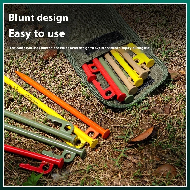 30cm black steel camping nail for securing tents and pavilions outdoors