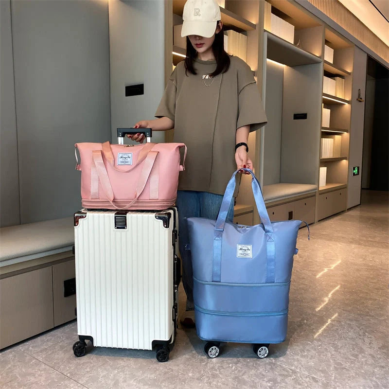 Universal Wheel Travel Bag with double-layer dry and wet separation in various colours