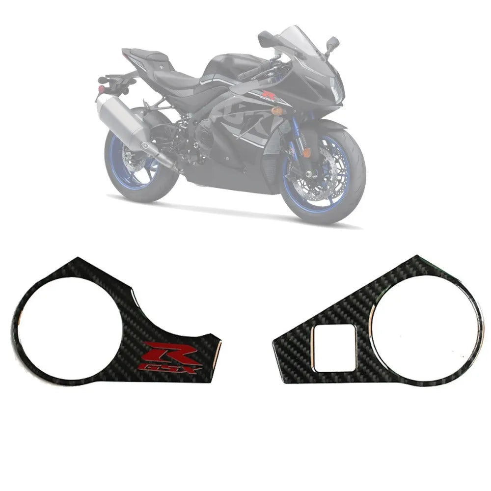 Black carbon fibre style adhesive motorcycle sticker for SUZUKI GSXR1000 L1 upper plate.
