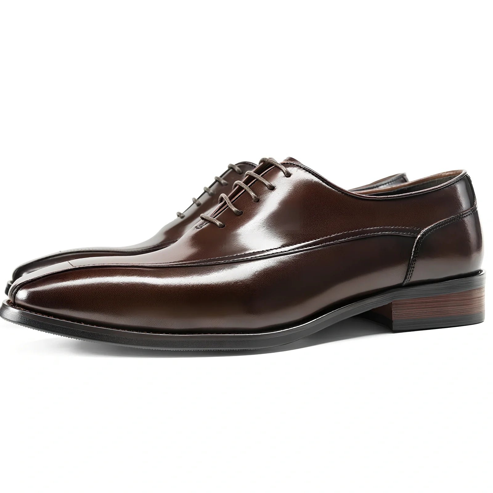 Men's black casual Oxford leather shoes with rubber non-slip sole, low-top breathable design, size EU 37-44