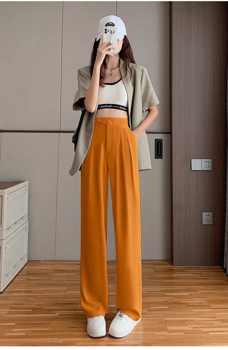Women's high waist wide leg suit pants in various colors