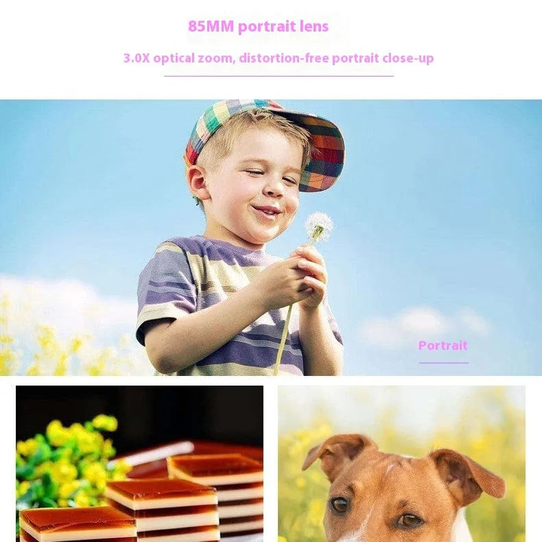Charming Black 3.0X HD telephoto lens for smartphones with 85mm focal length on white background