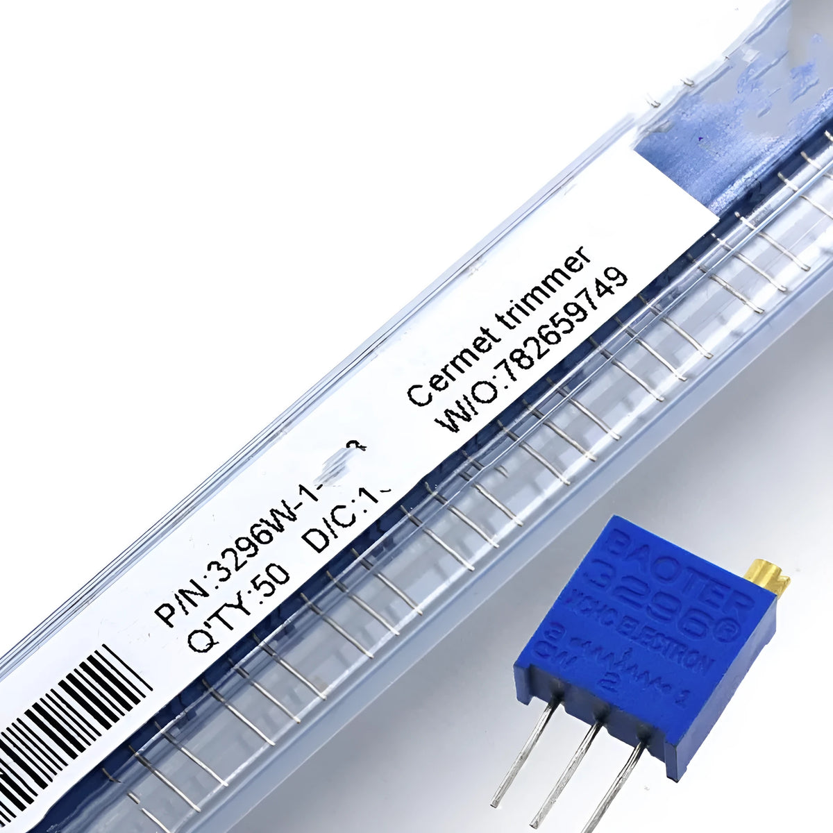 Blue multi turn precision trimmer potentiometer 20K ohm glass glaze film