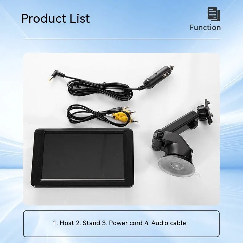 Black vehicle-mounted MP5 player with 7-inch screen on universal car bracket