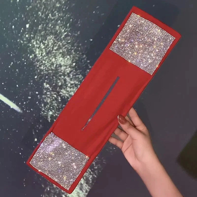 Celebrity Bun Hair Lazy Hair Curler Rhinestone Magic Headdress in black, white, and red