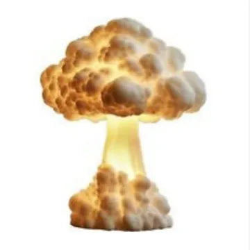 Modern art mushroom cloud atomic bomb explosion table lamp with USB socket.