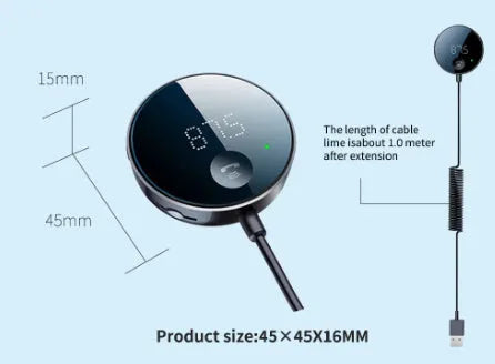 Hands-free call receiver vehicular Bluetooth MP3 player with 1.1 inch display and USB power for car use