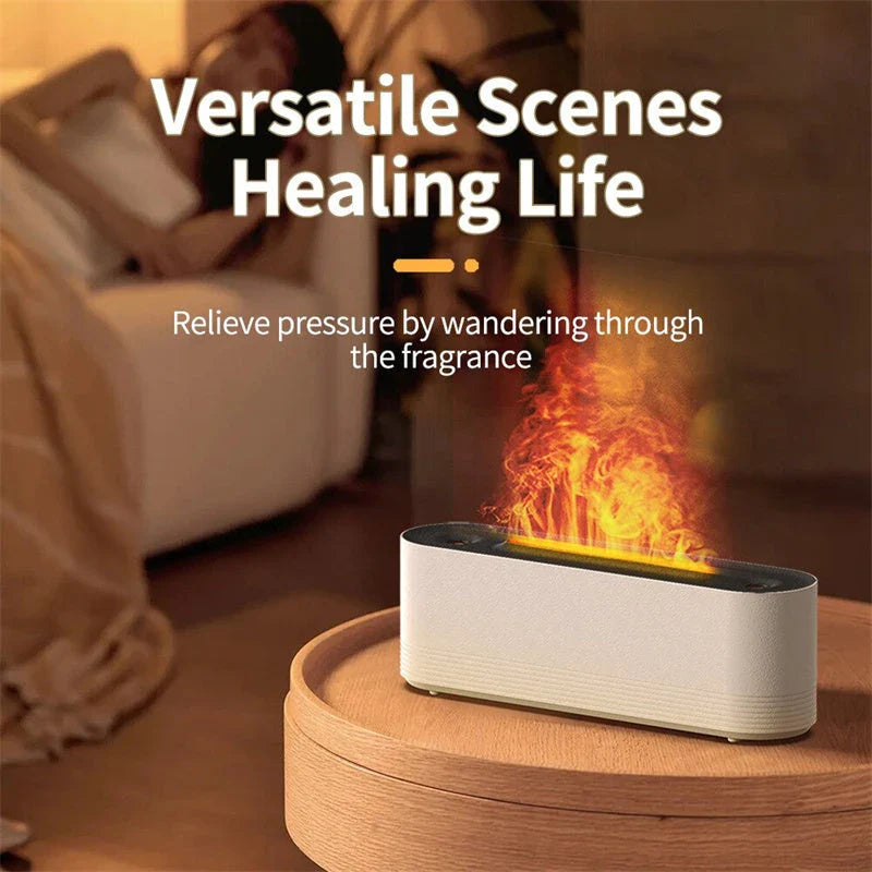 Soothing ultrasonic aroma diffuser with mood lighting, created to enhance relaxation and well-being in home or office settings.