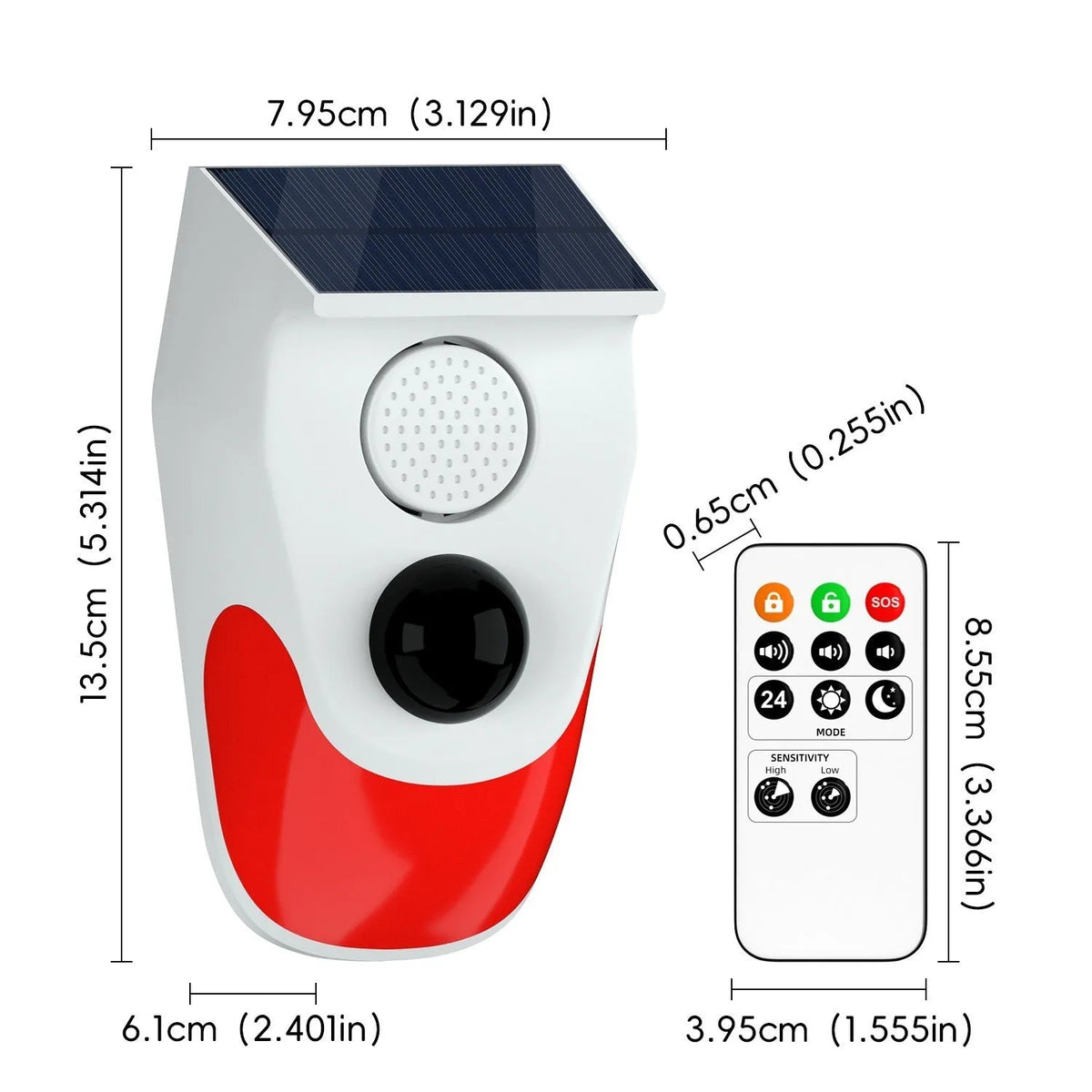 Solar infrared alarm animal drive warning indicator with wireless detection and remote control