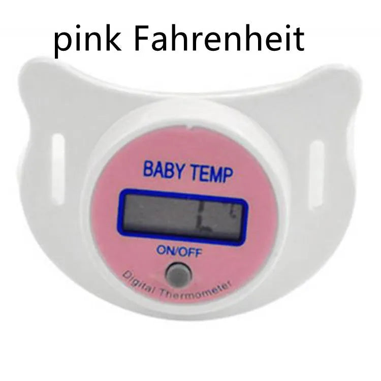 Blue baby pacifier digital thermometer with LCD display for infant temperature measurement