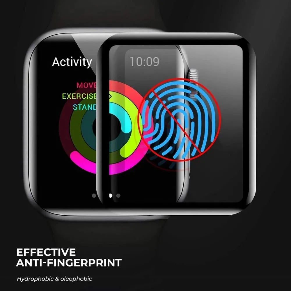 PMMA curved full screen protective film for Apple Watch in transparent black, multiple sizes available