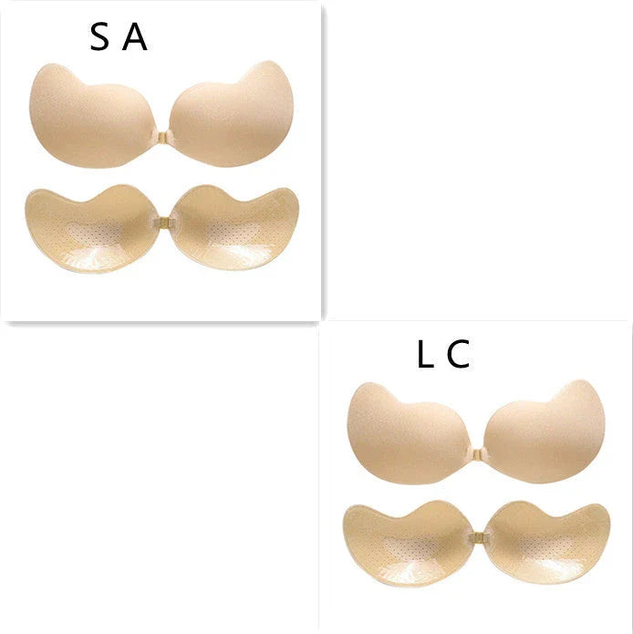 Invisible Lift Push-Up Bra in black and skin tone colors, designed for backless, strapless, and low-cut outfits