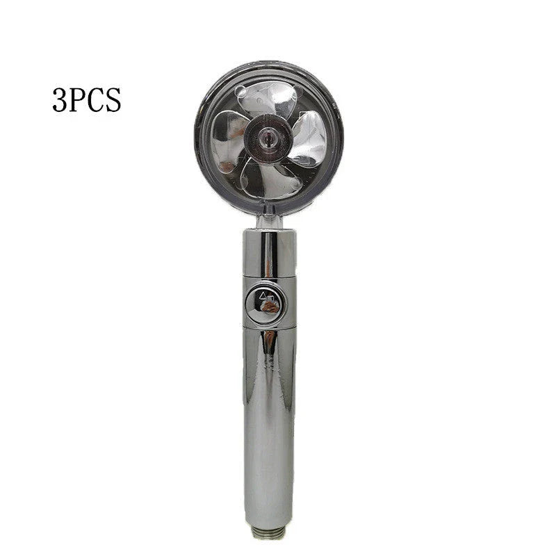 High-pressure handheld shower nozzle with cotton filter and stop button in various colours