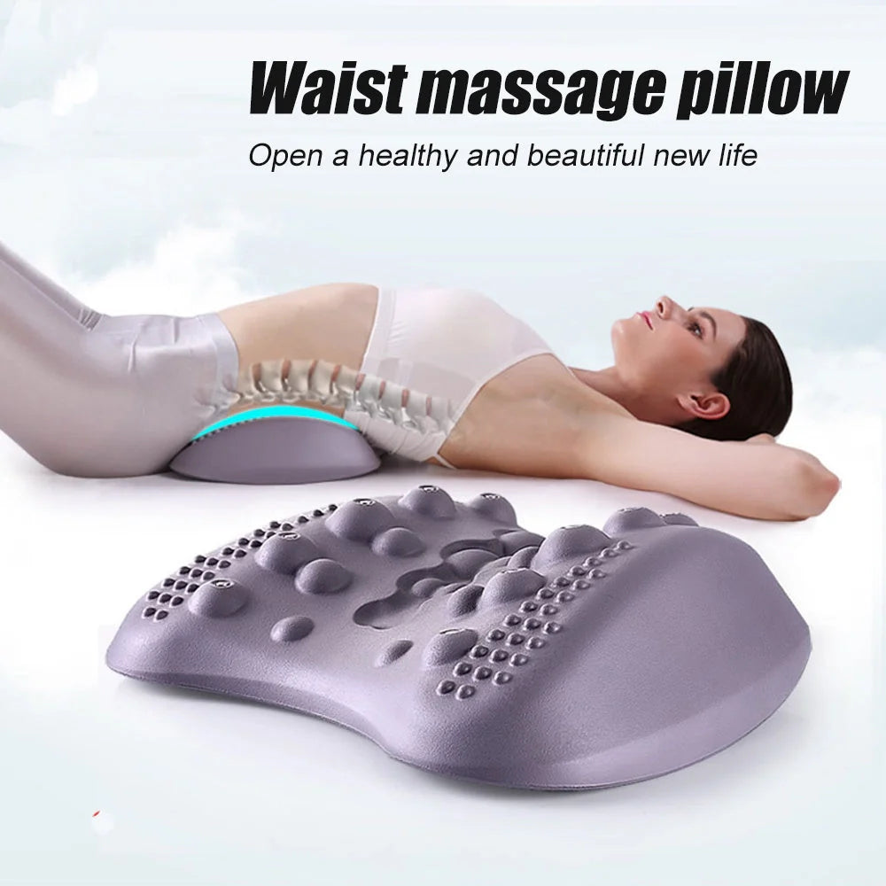 Butterfly-shaped lumbar support pillow with magnetic therapy nodes for back pain relief