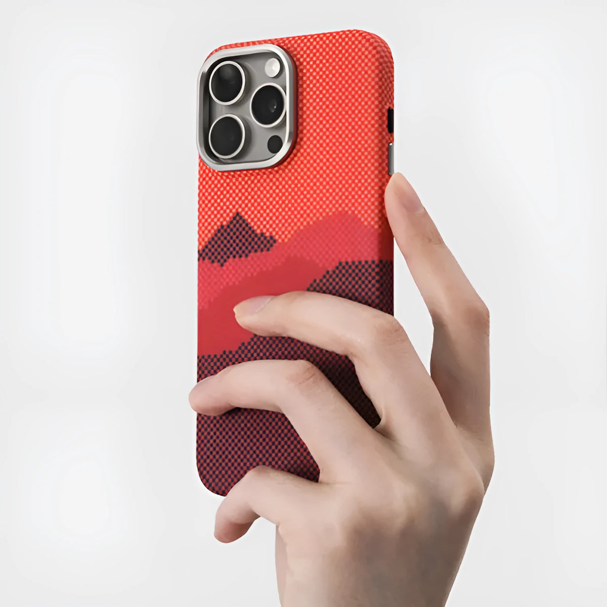 Kevlar carbon fibre texture magnetic phone case for iPhone, shockproof hard PC case with frosted finish, multiple colours