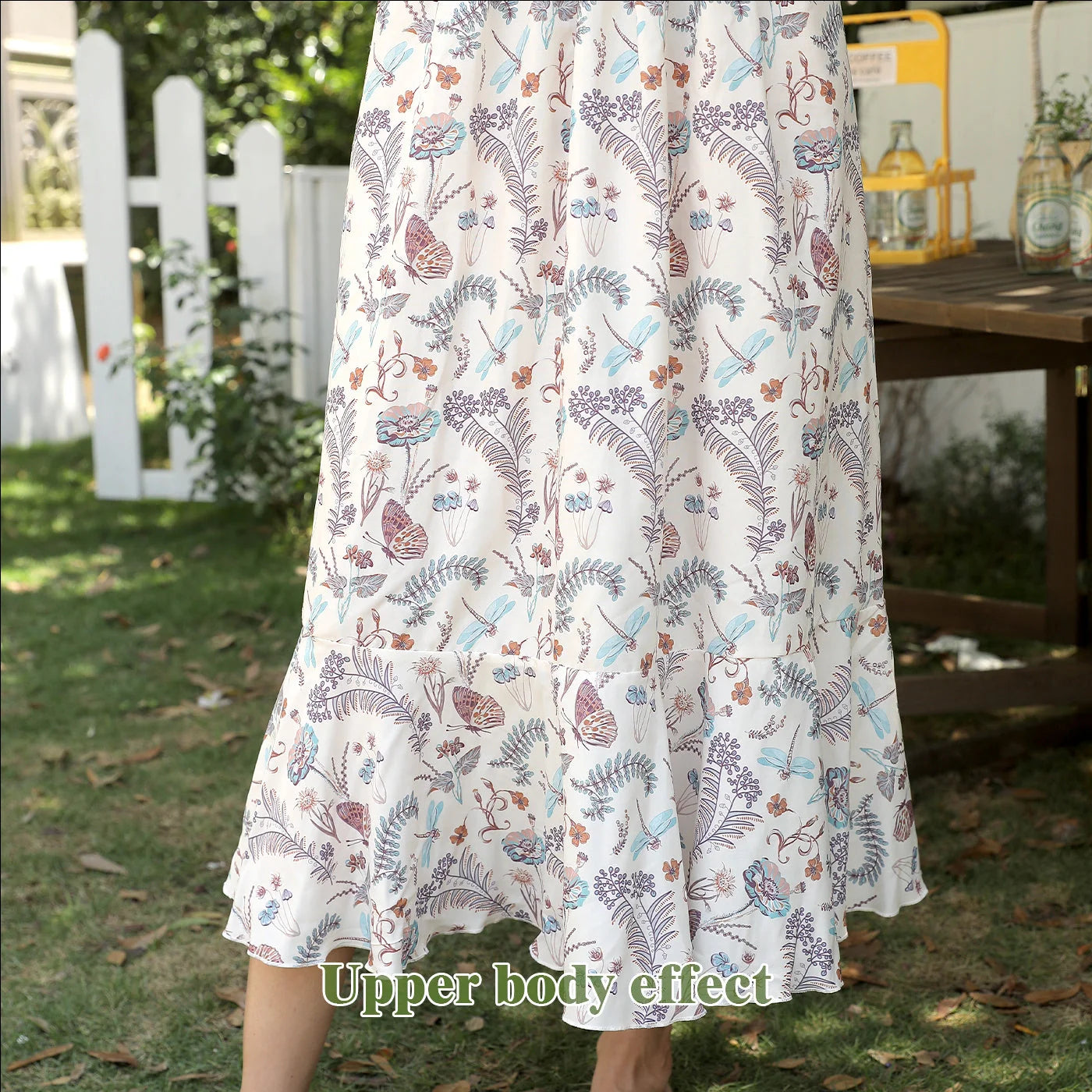 Women's square neck long sleeved printed floral dress in various sizes