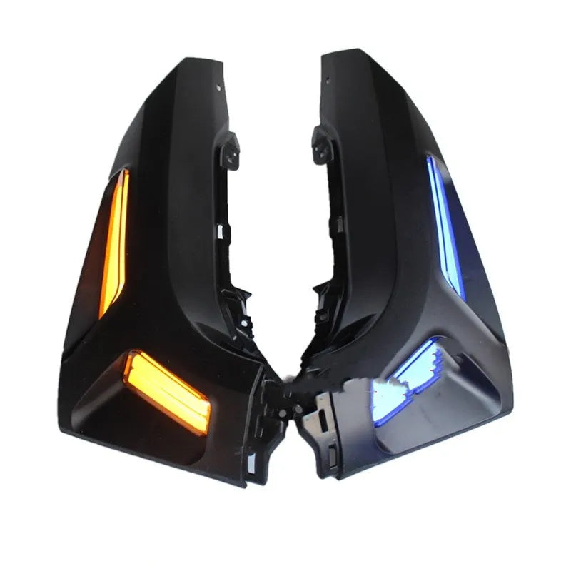 Pair of coloured LED turn signal lights for a Yamaha NMAX155 motorcycle on a white background.