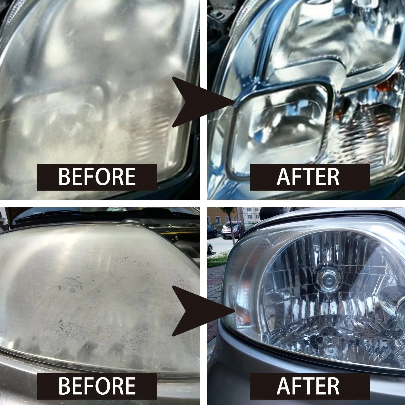 150ml bottle of car headlight repair liquid for restoring yellowed plastic lenses.