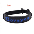 LED display collar dog harness in leather with four-color light for pet safety