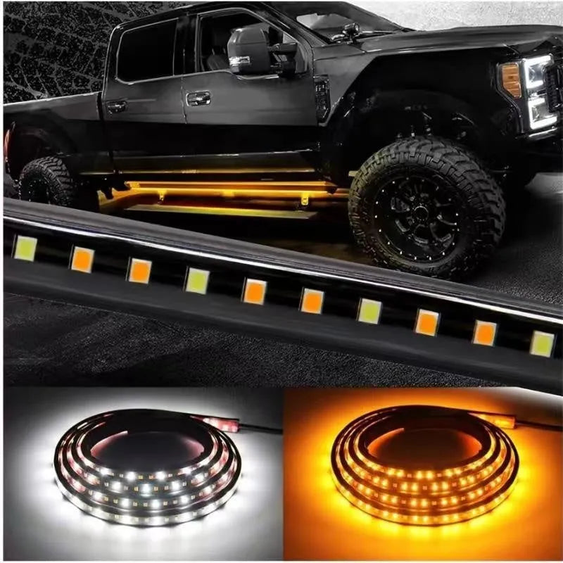 Yellow and white pedal streamer side steering light lamp for vehicles with 150cm or 180cm length.