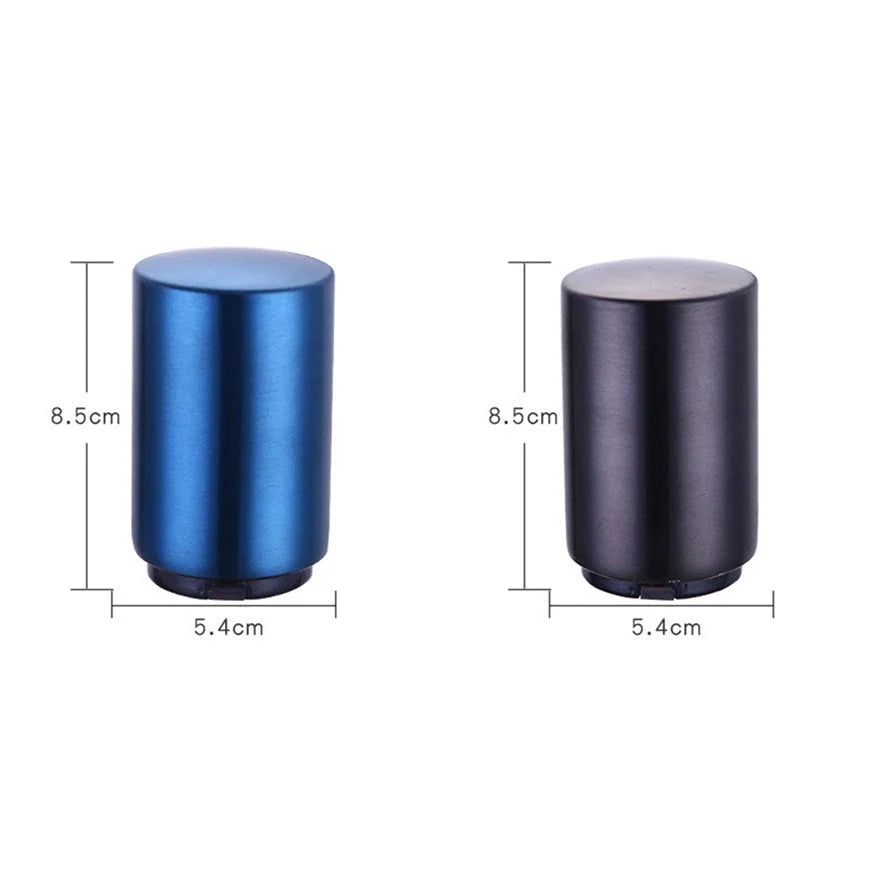 Stainless steel magnetic beer bottle opener with brushed metal finish