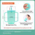 A white PP plastic choke proof drinking cup with a handle, lid, and oblique mouth spout for bedside use.