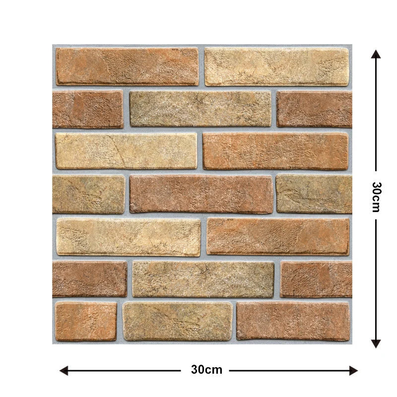 Waterproof brick wallpaper sticker for kitchen and bathroom decor