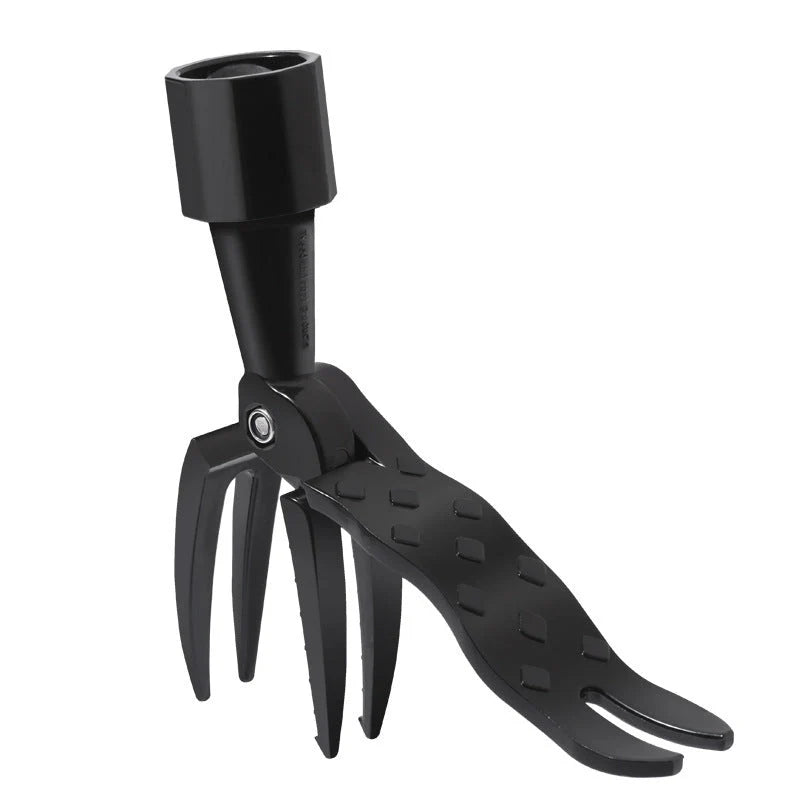 Standing Weeding Uproot Tool in black, made from alloy and stainless steel