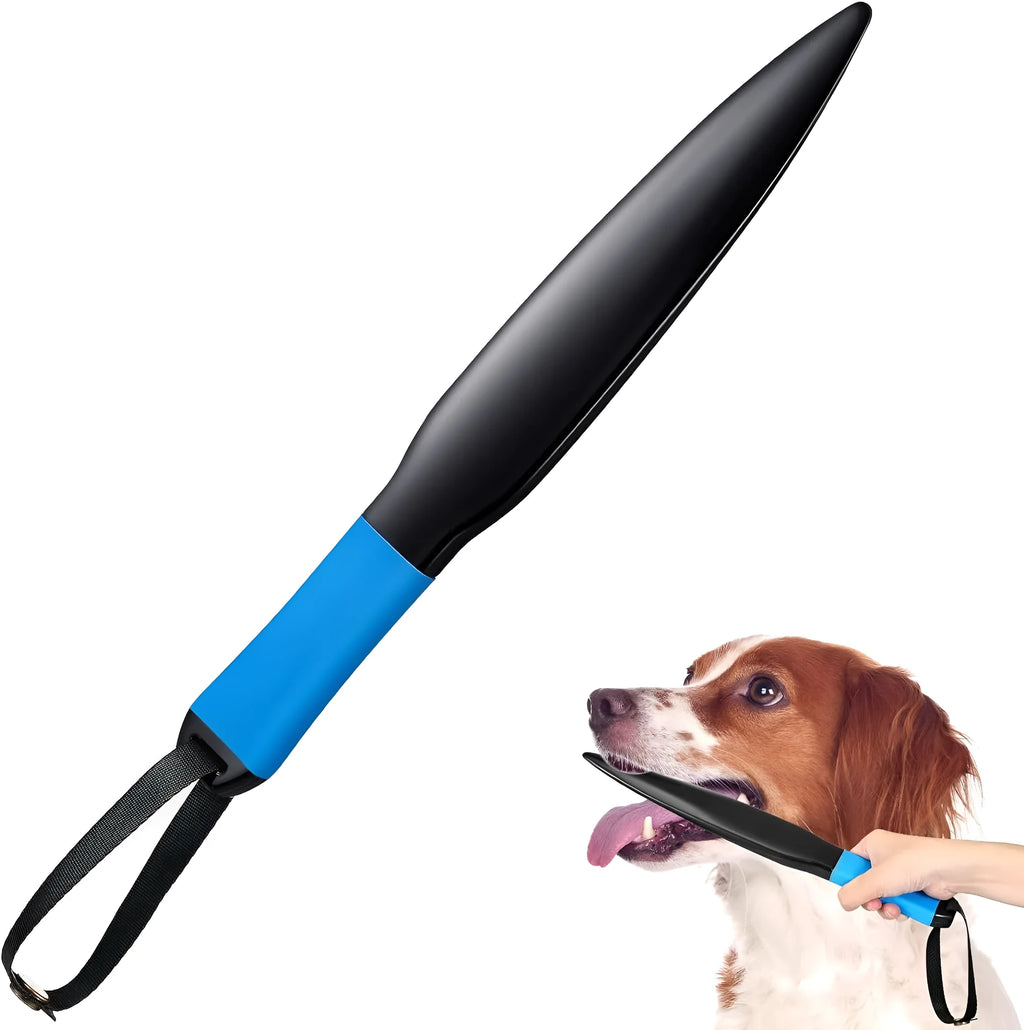Blue handled nylon dog break stick for bite training measuring 35cm long