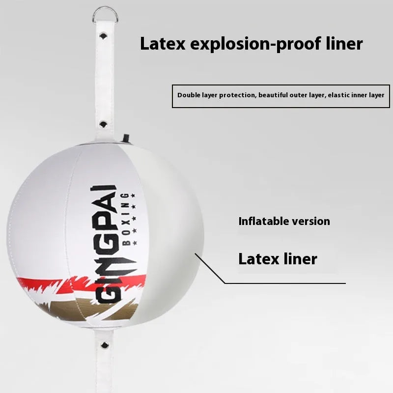 PU hanging boxing speed ball for reaction training in black, green, and white colour options.