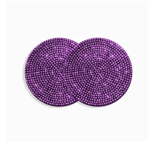Bling car coasters with crystal rhinestones for cup holders, available in multiple colours