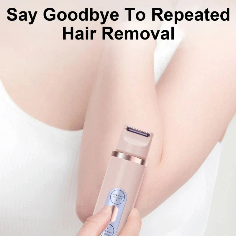 Premium electric shaver and painless women's epilator for flawless hair removal on face, underarms, legs, and bikini area