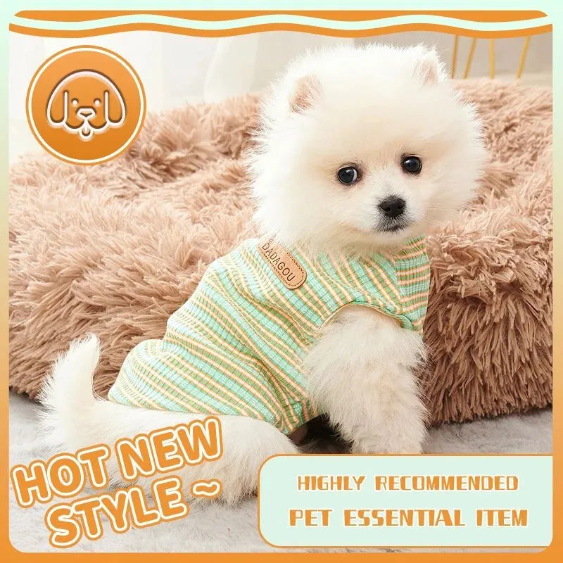 Cotton dog cooling vest for small medium breeds Chihuahua York in T-shirt style