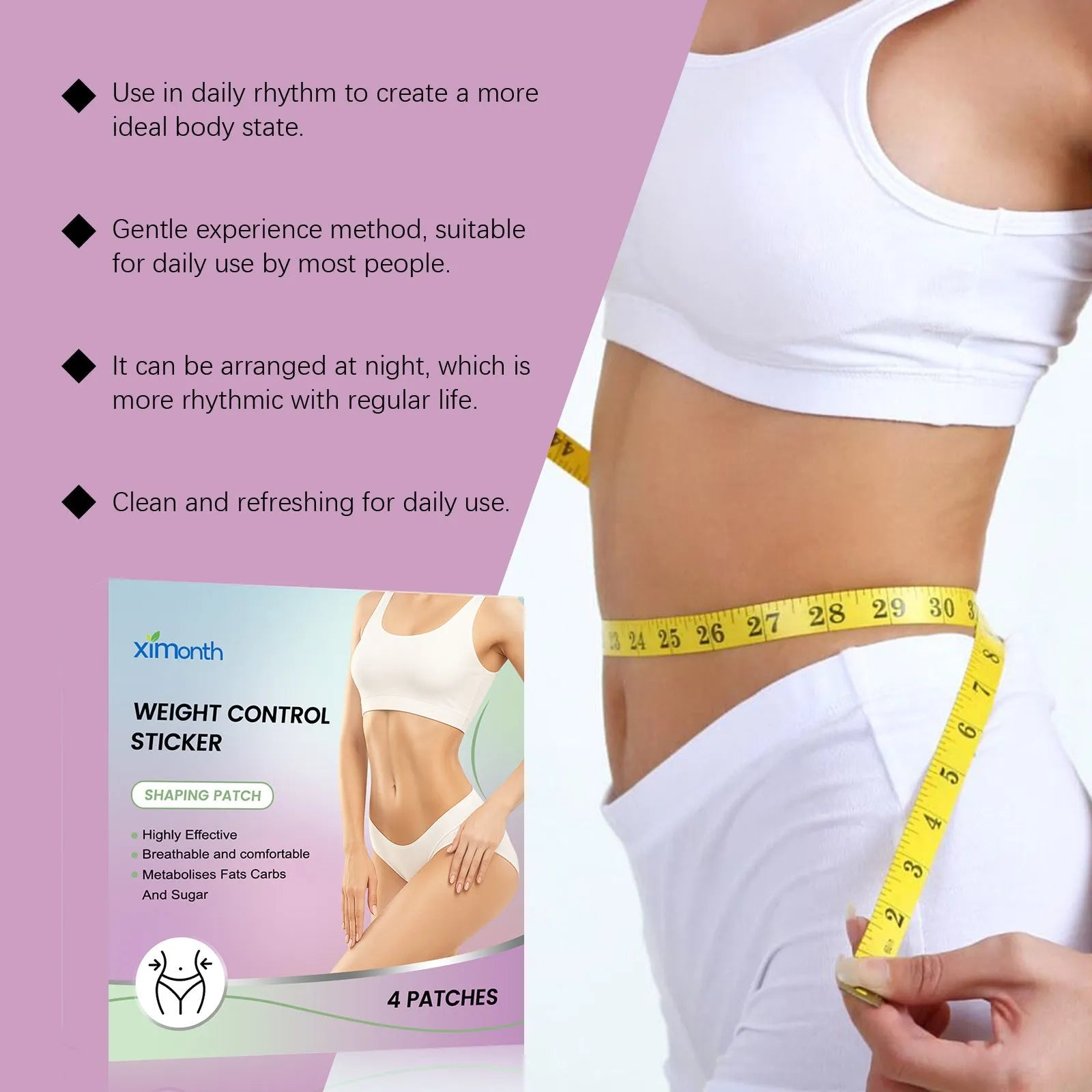 Four-piece pack of body nursing adhesive bandages with aloe and mint leaf formula