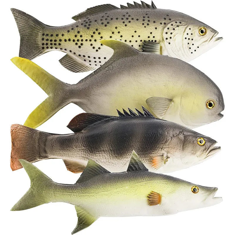 Three PU simulated fish models: Yellow-Fin Tuna, Small Tuna and Yellow Croaker ornaments